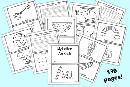 A preview of 10 sheets of printable alphabet emergent readers for pre-k.