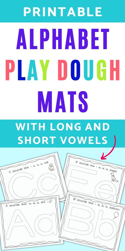 Alphabet Play Dough Mats - Long & Short Vowels