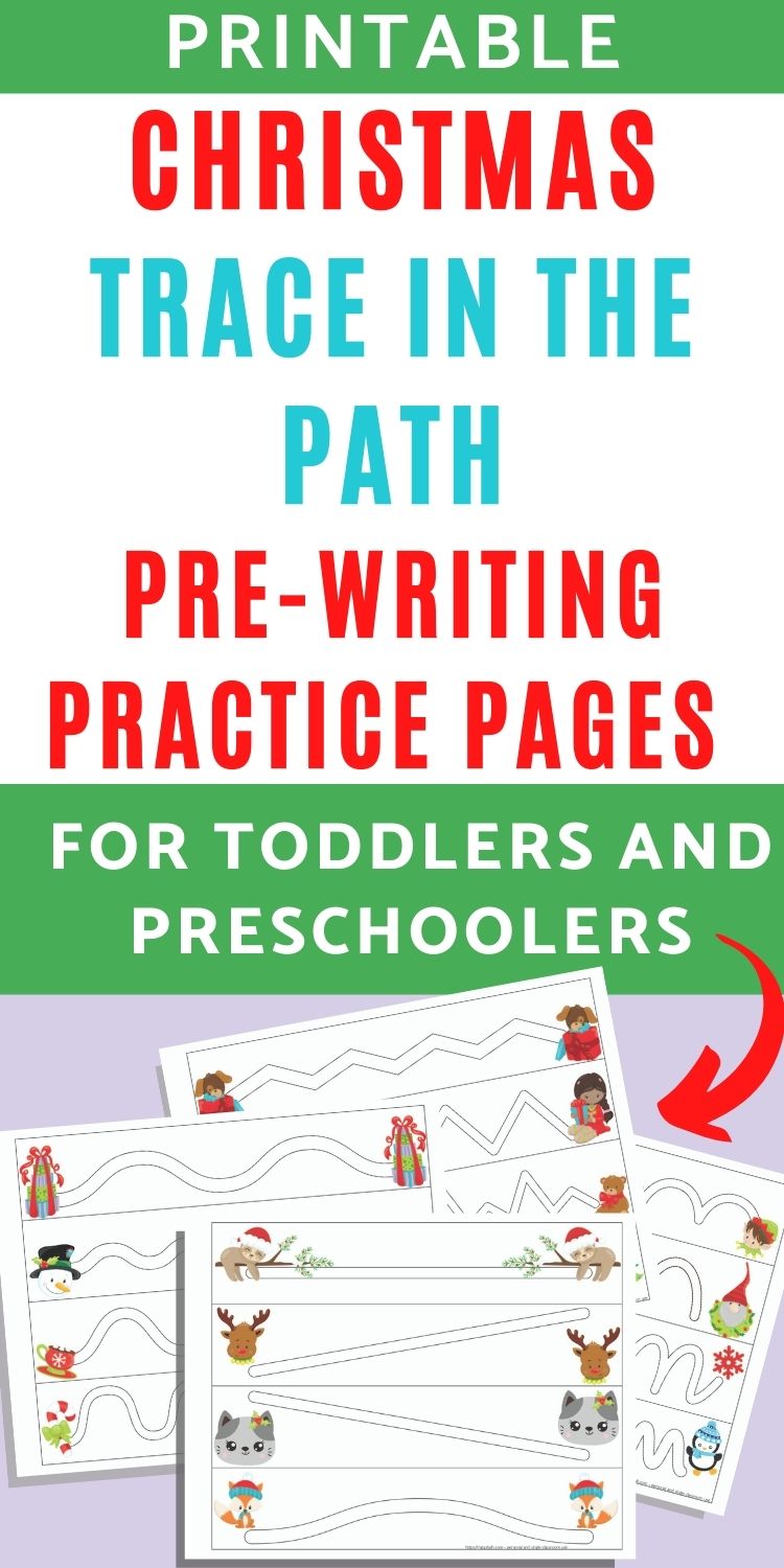 Christmas Trace in the Path Fine Motor Pre-Writing Practice Pages