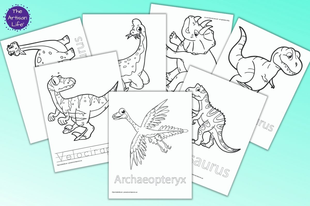 Dinosaur Coloring Pages with Names