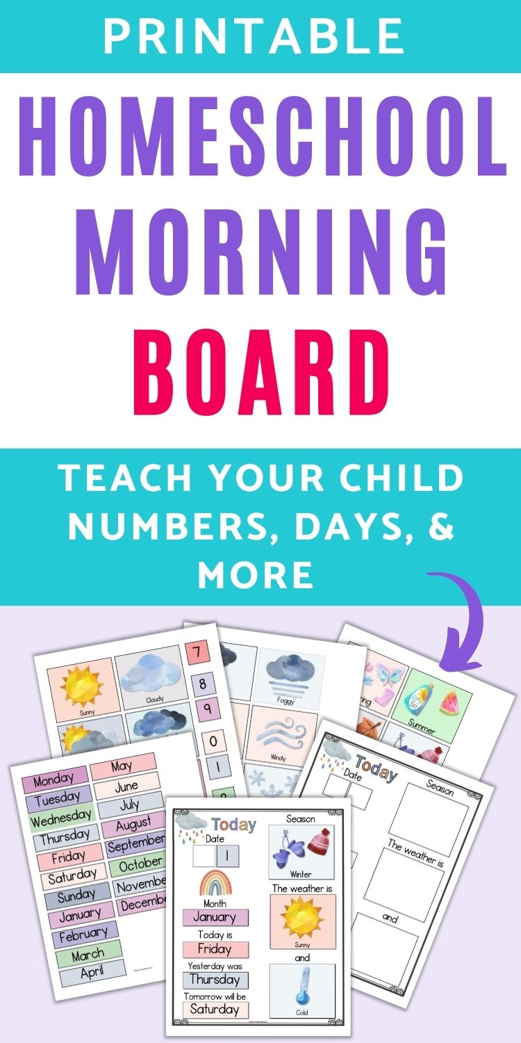 Printable Homeschool Morning Board - Modern Rainbow