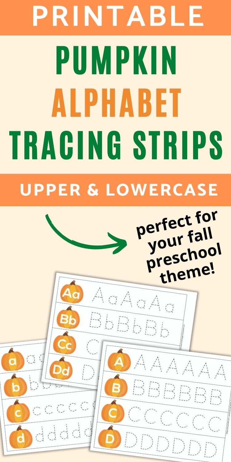Pumpkin Alphabet Tracing Strips - Uppercase and Lowercase Letters