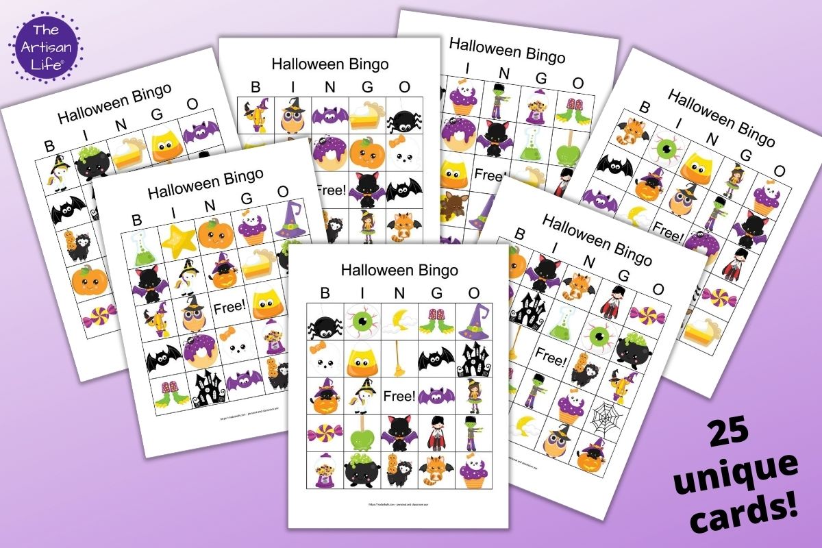 Classroom Set of 25 Halloween bingo cards