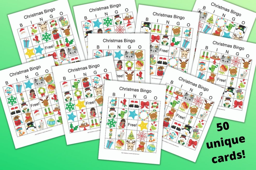 50 Christmas Bingo Cards for a Large Group – The Artisan Life