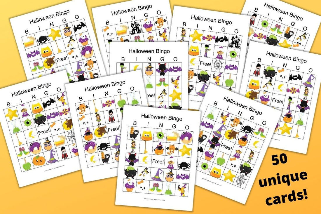 50 Halloween Bingo Boards - Halloween bingo for a large group – The ...