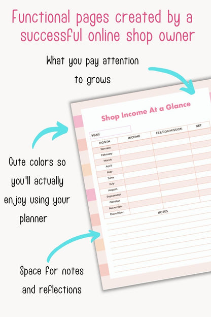 Successful Store Planner - Printable Online Shop Planner