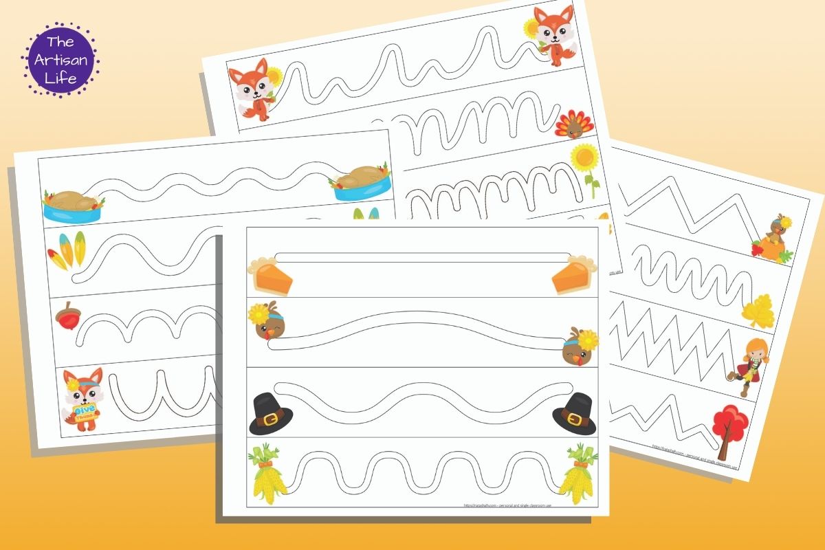 Thanksgiving Trace in the Path Fine Motor Control Pages