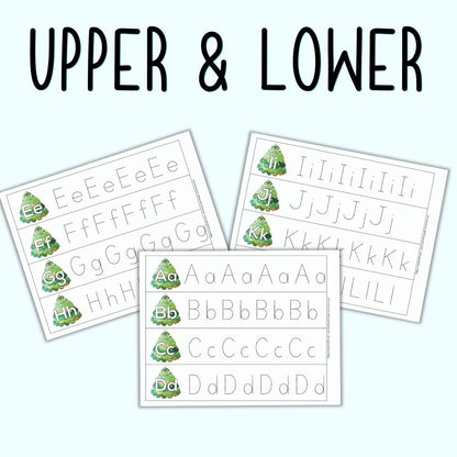 Christmas Alphabet Tracing Strips - Uppercase and Lowercase Letter Tracing